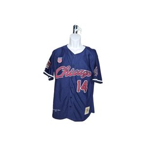 Chicago America Giants Button Down Baseball Jersey (Blue)